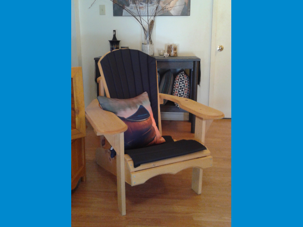 Bear Chair (raw pine) with custom-made cushion